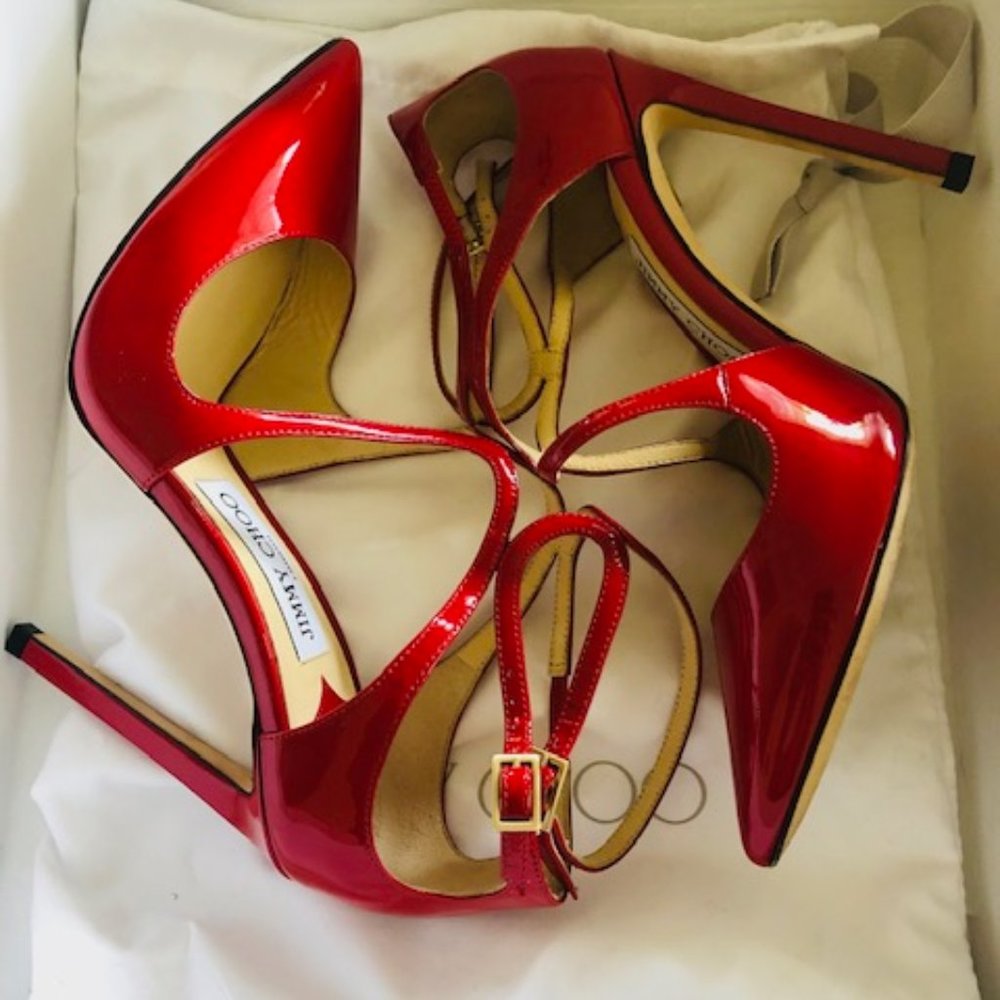 Jimmy Choo Red Patent Leather High High Heels